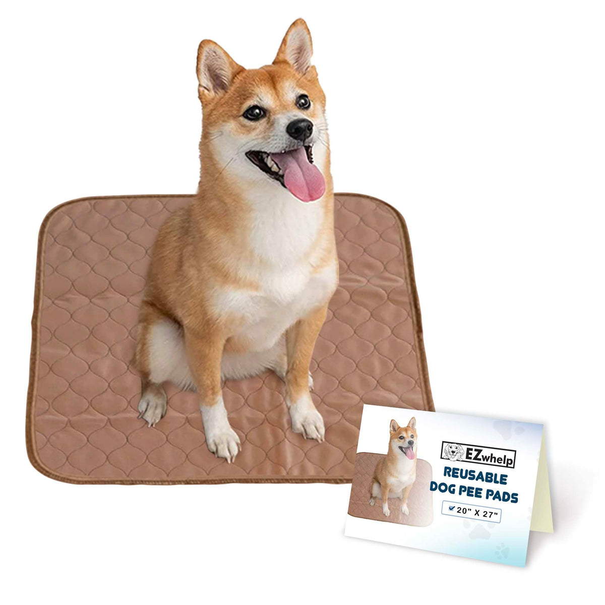 EZwhelp reusable dog pee pad waterproof top protects floors during training.