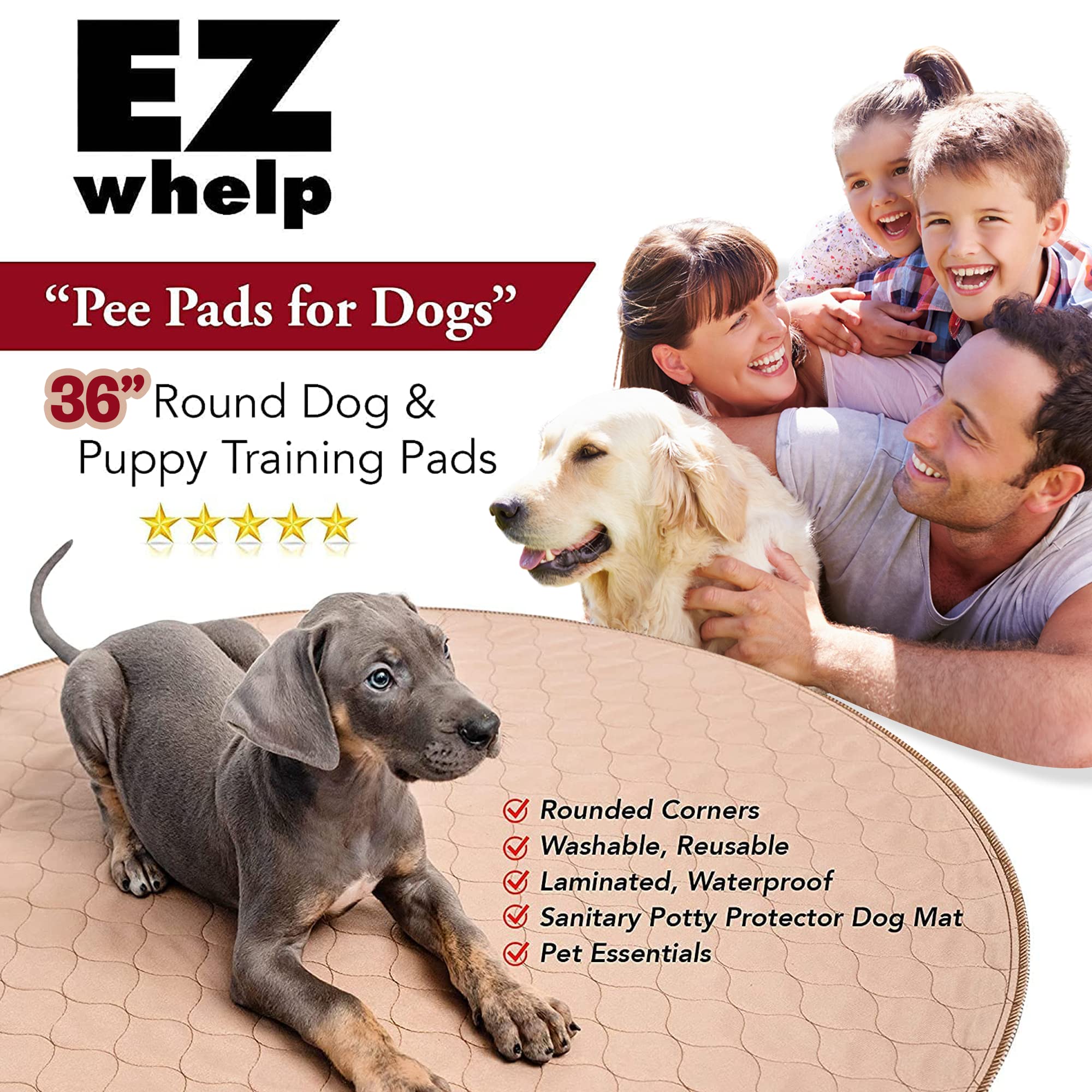 EZwhelp reusable pee pad folded for storage, reducing waste.