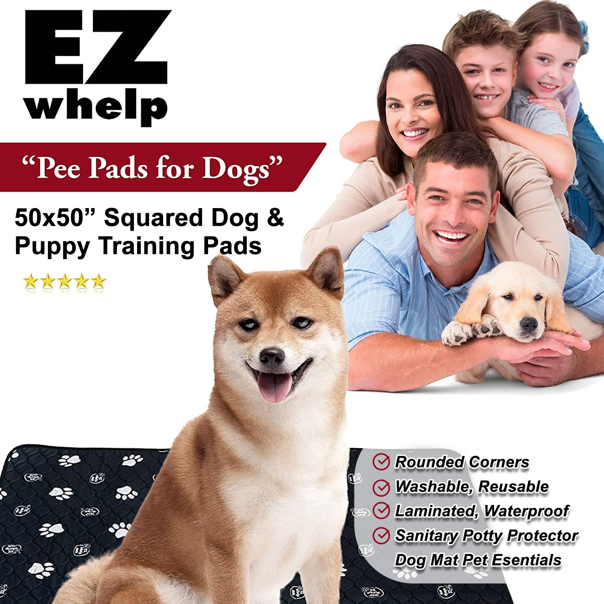EZwhelp slip resistant bottom keeps pad in place on hard floors