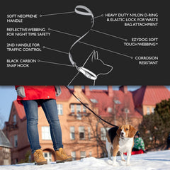 EzyDog Soft Trainer Leash features reflective stitching for safer nighttime visibility.