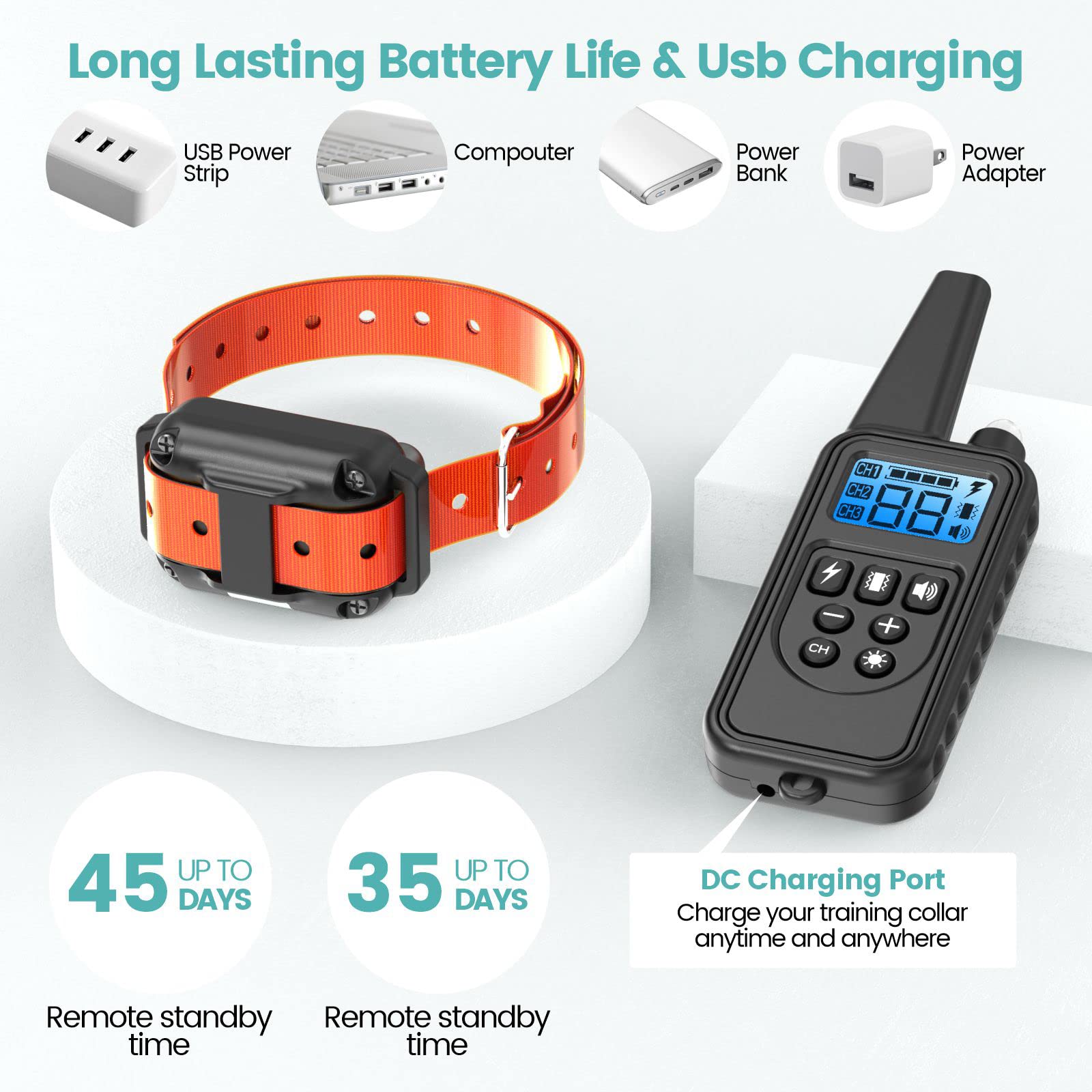 F-color receiver-recharge demonstrates quick charging and reliable daily training.