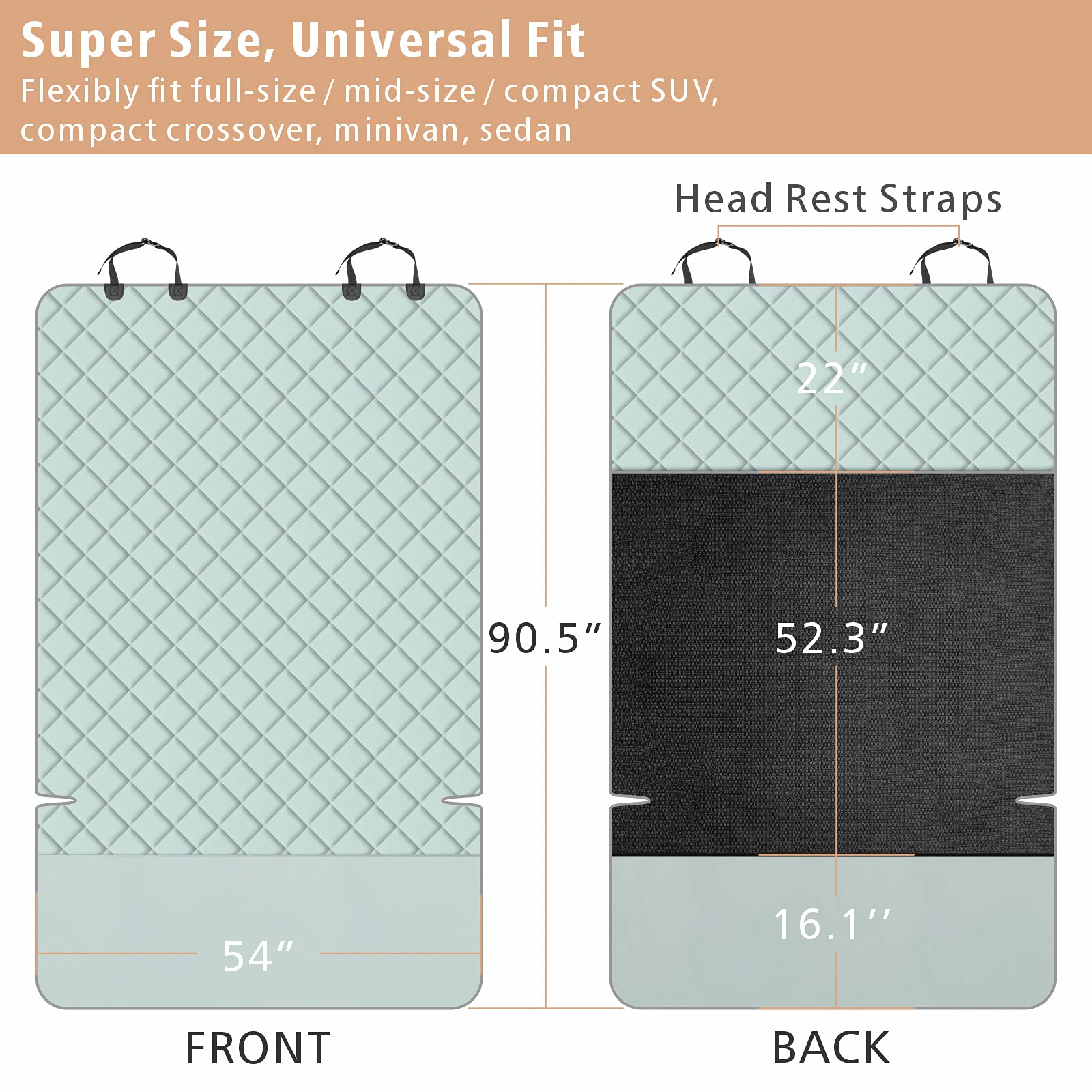F-color dog cargo liner bumper flap protects bumper from claws.