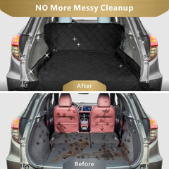 F-color SUV Cargo Liner bumper flap shields the bumper from claws.