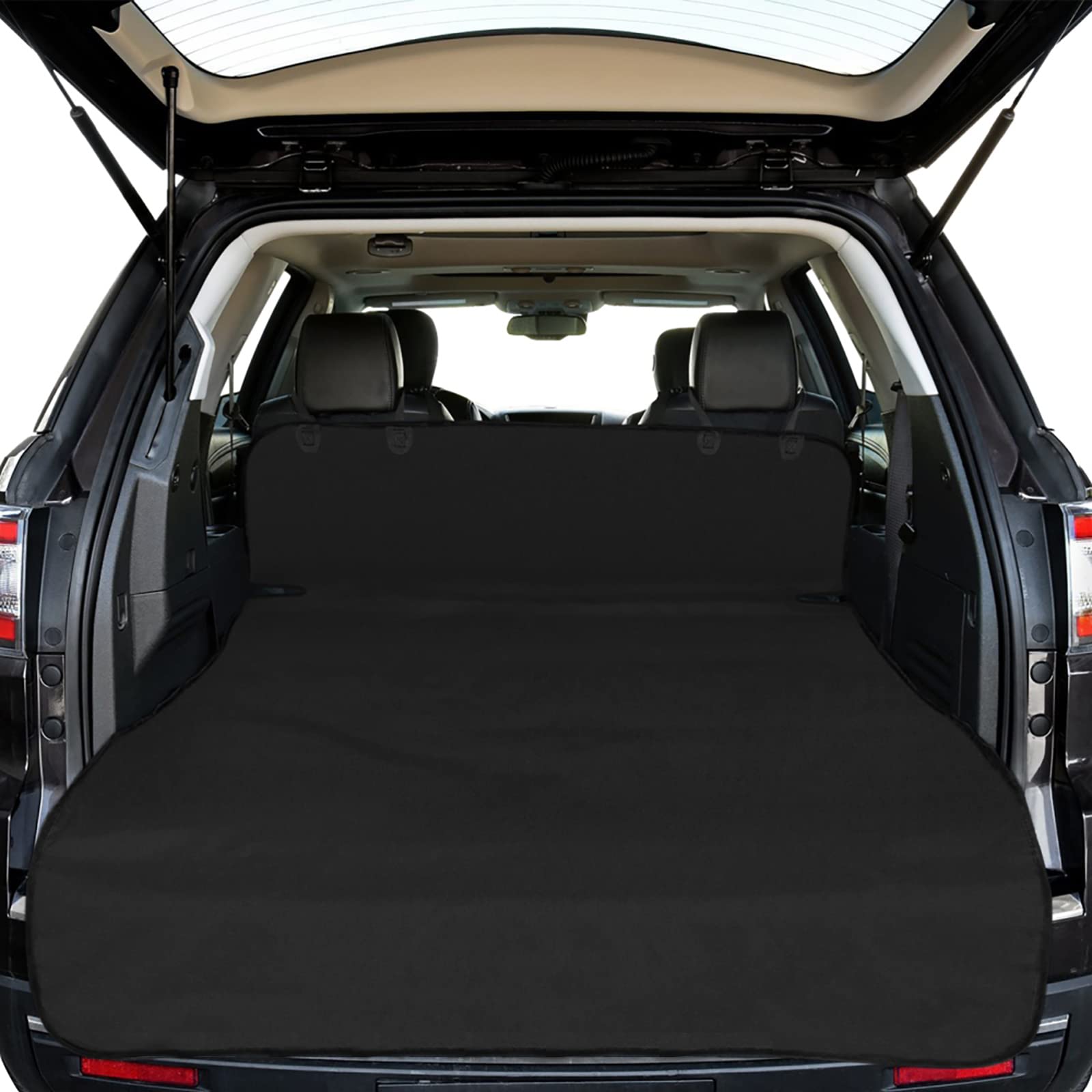 F-color SUV Cargo Liner dog cover protects interiors from fur and dirt.
