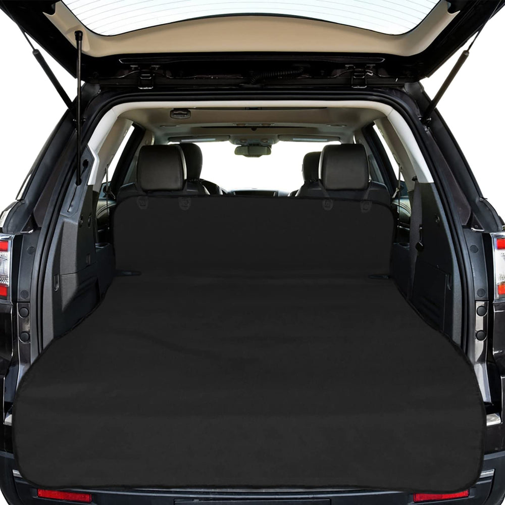 F-color SUV Cargo Liner dog cover protects interiors from fur and dirt.
