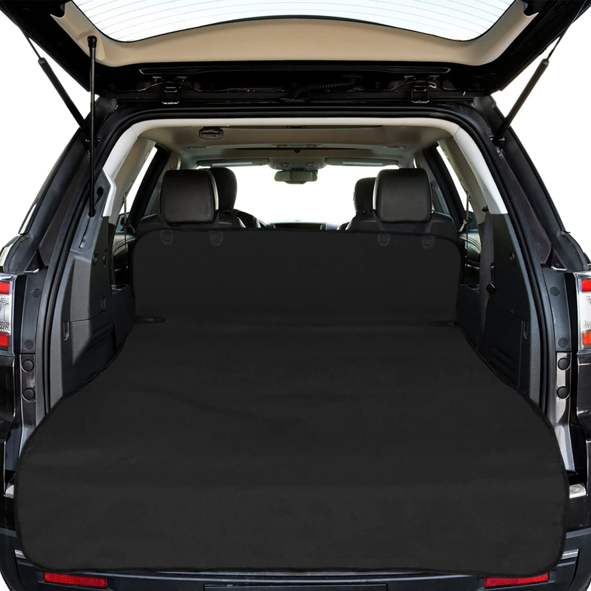 F-color SUV Cargo Liner dog cover protects interiors from fur and dirt.