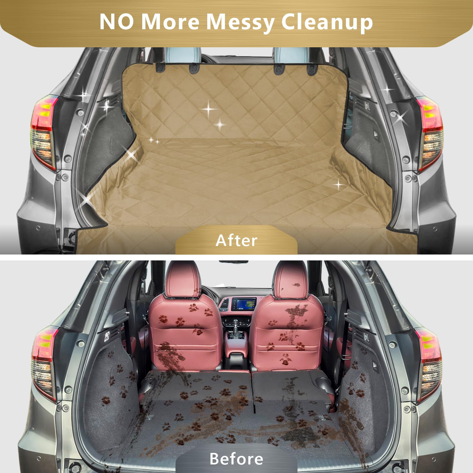 F-color durable 600D oxford fabric highlights long-lasting construction for pet trips.