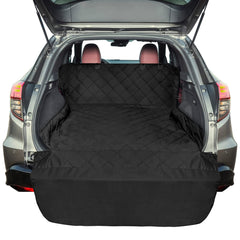 F-color SUV Cargo Liner full-coverage protects dog cargo area from dirt