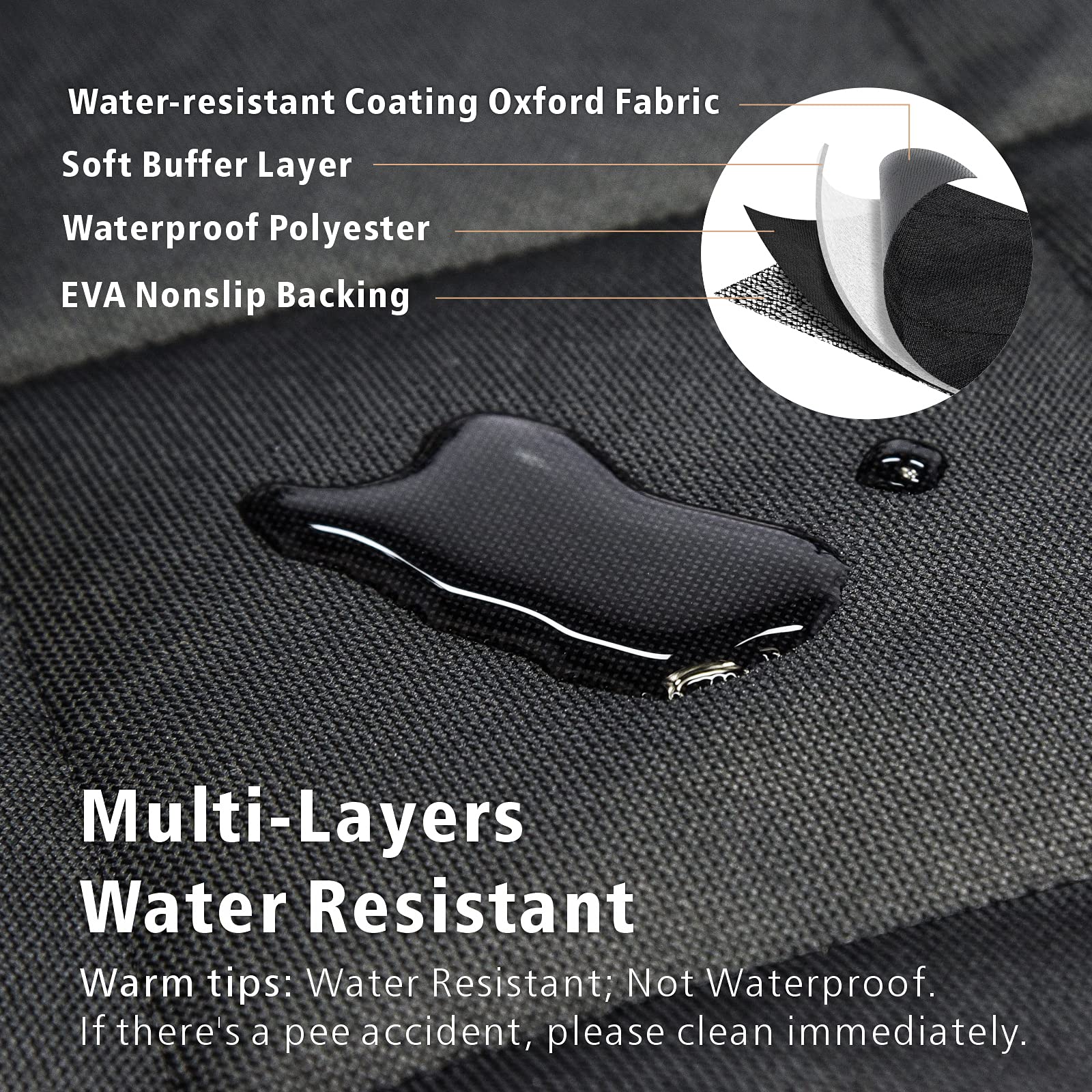 F-color SUV Cargo Liner non-slip back keeps the cover in place during drives.