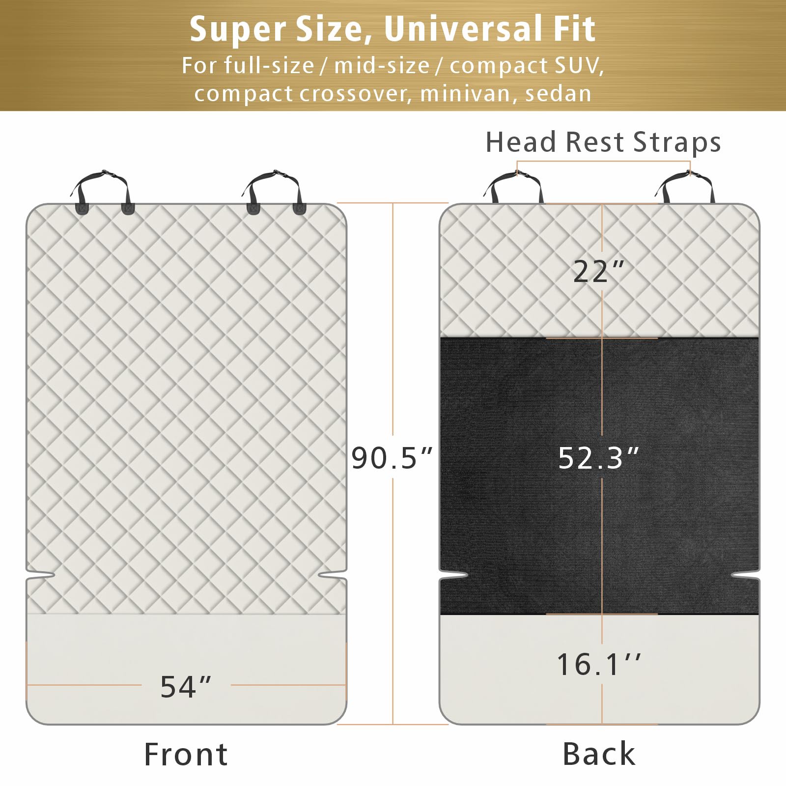 F-color SUV Cargo Liner non-slip net keeps pets steady during drives.