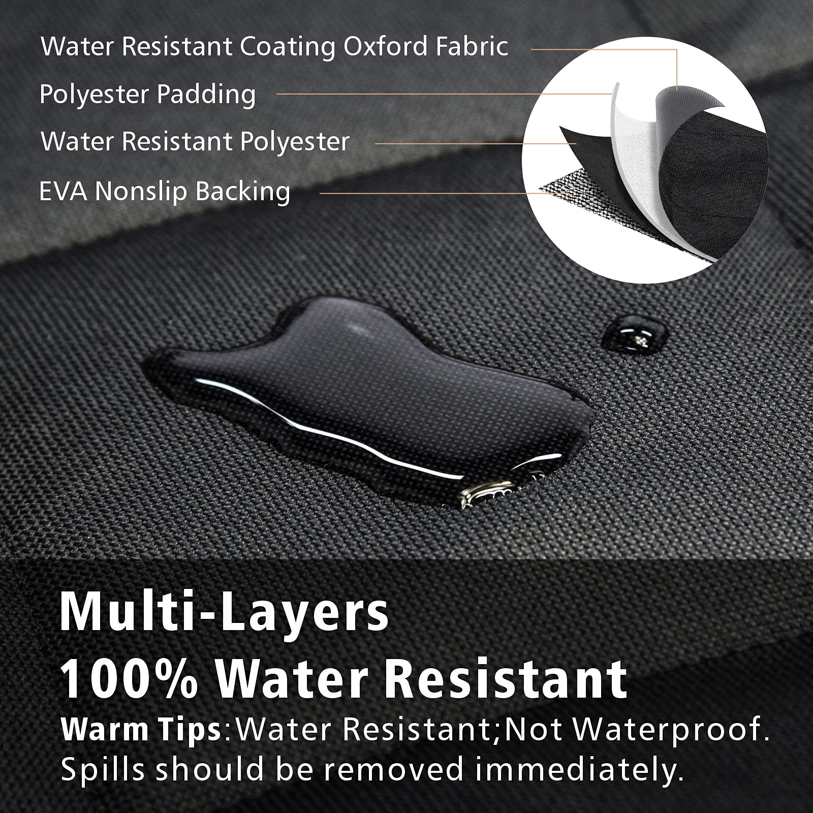 F-color SUV Cargo Liner nonslip base prevents shifting when pets move.