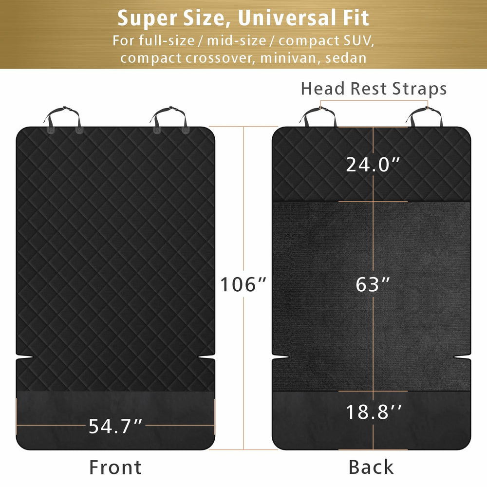 F-color SUV Cargo Liner spread across the cargo area to protect pets and gear.