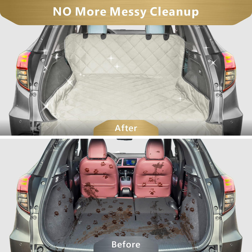 F-color SUV Cargo Liner water-resistant fabric blocks spills and odors.