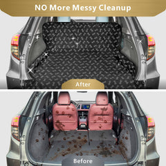 F-color SUV Cargo Liner cross-section of four water-resistant layers protecting seats.
