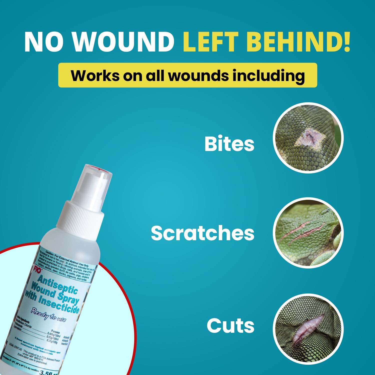 F10 antiseptic wound spray insect-repellent action reduces irritation