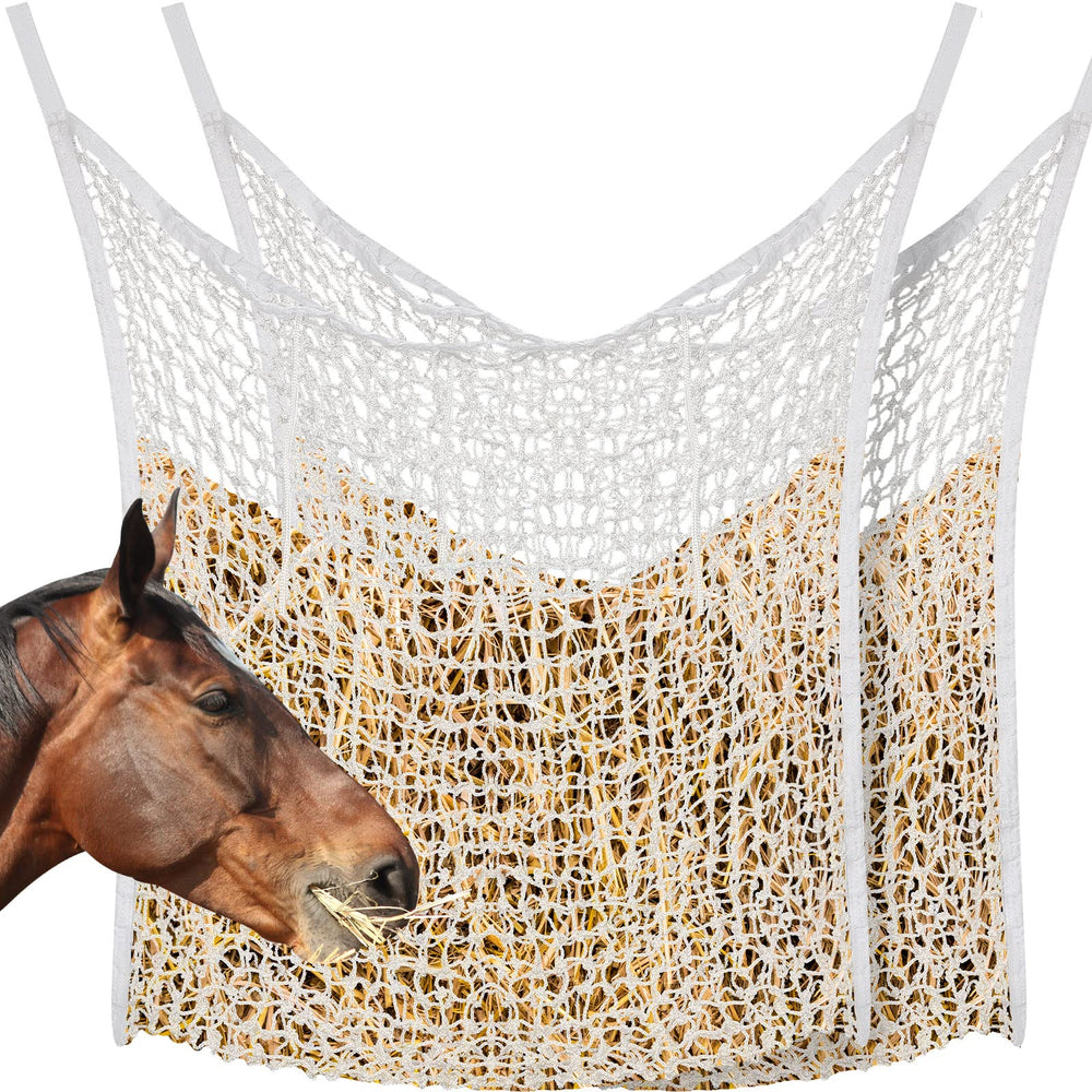 Fabbay slow feed hay net package with two pieces for horses daily use.