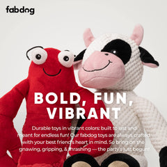 Fabdog Floppies Lobster toy colorful design excites small pups.