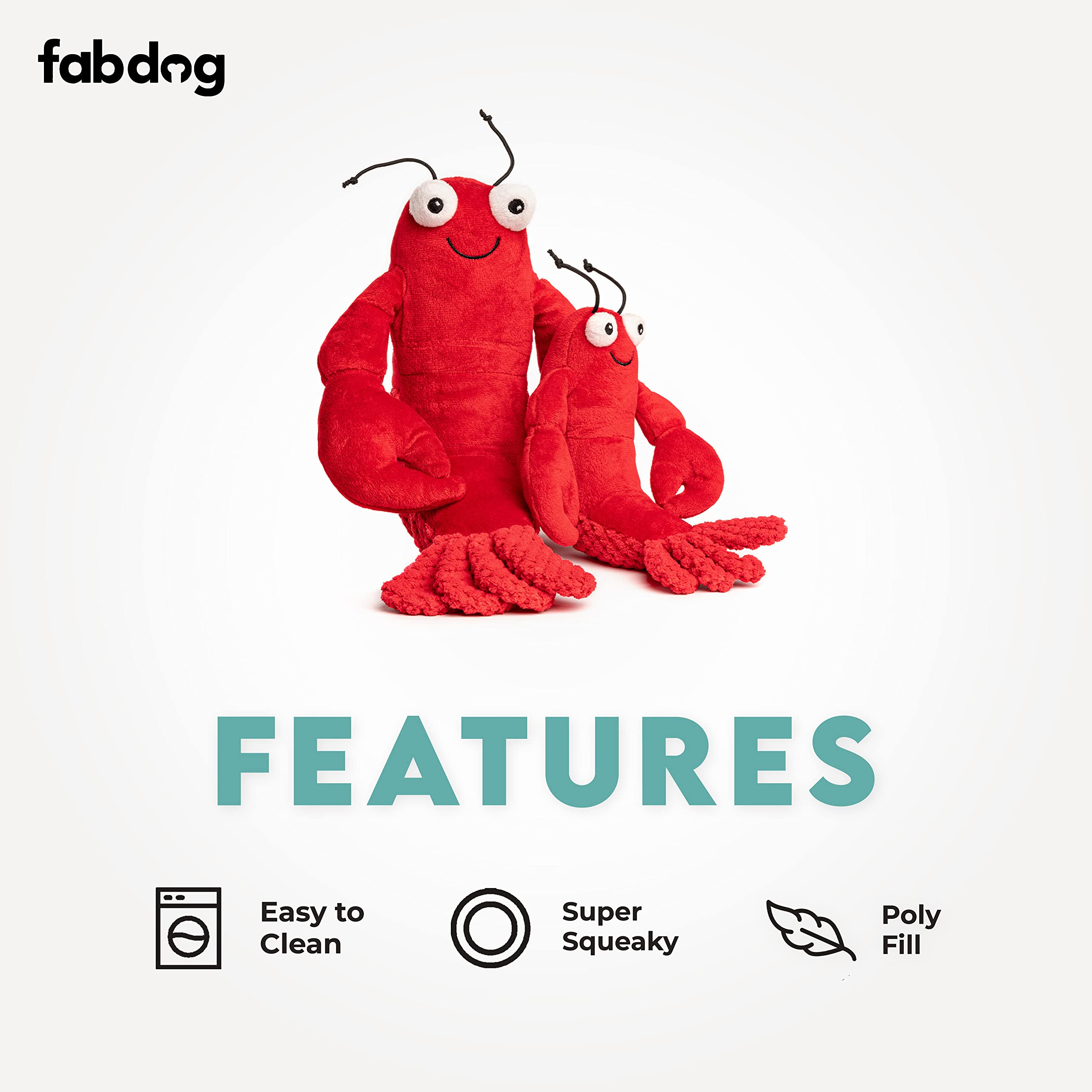 Fabdog Floppies Lobster toy shows durable stitching for long-lasting play.