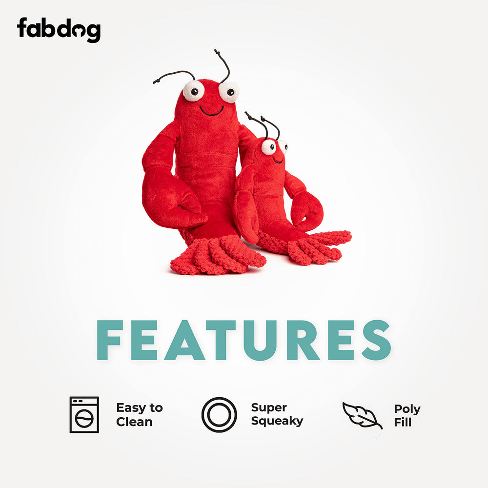 Fabdog Floppies Lobster toy shows durable stitching for long-lasting play.