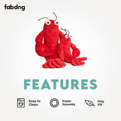Fabdog Floppies Lobster toy shows durable stitching for long-lasting play.