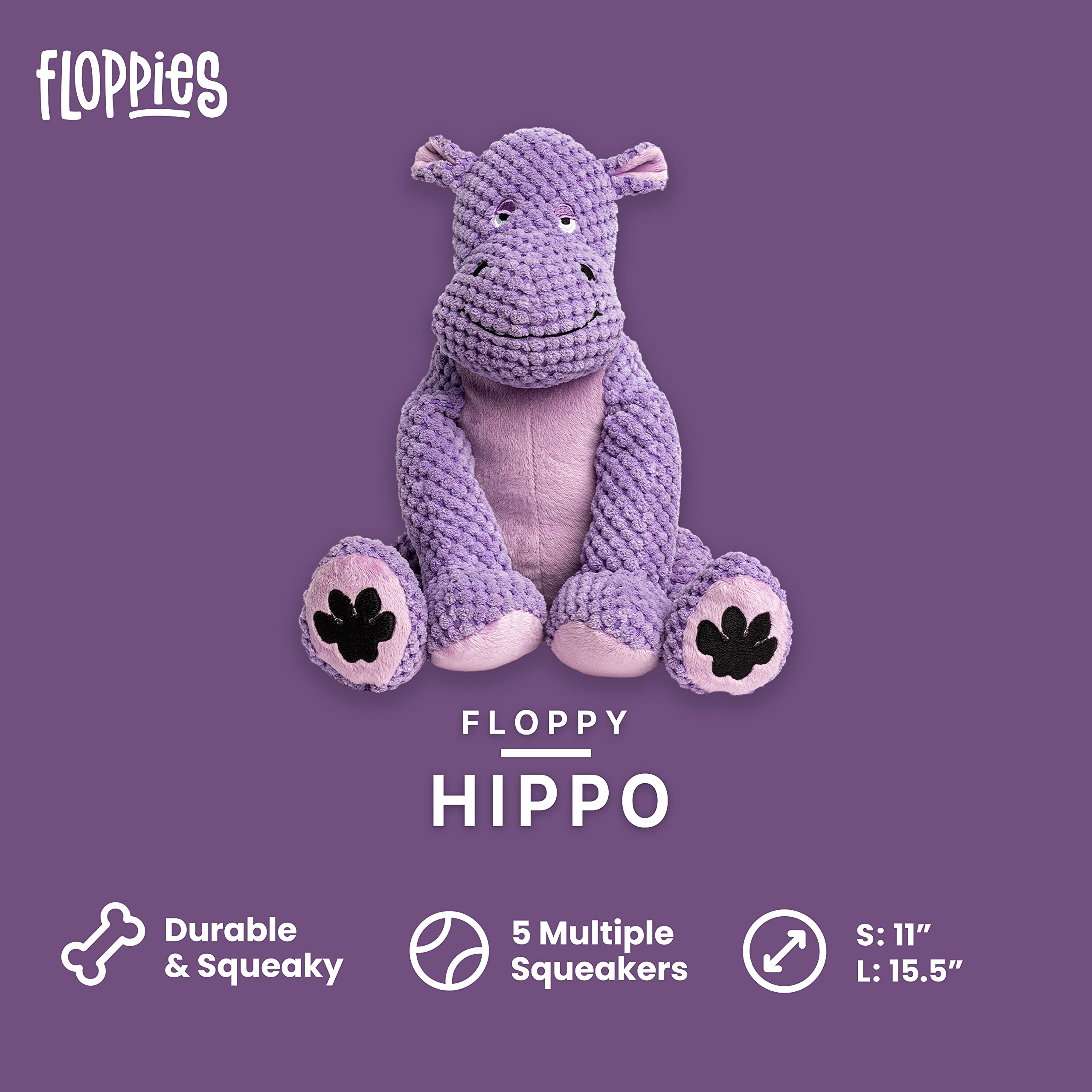 Fabdog Floppies Plush Toy with squeaker for engaging fetch and interactive play.