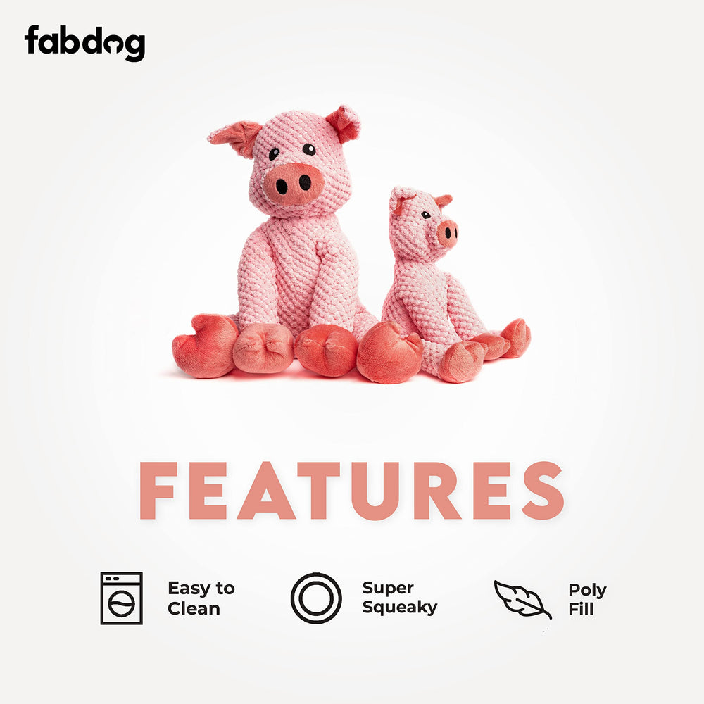 Fabdog Floppy Pig Toy reveals squeaker inside for engaging fetch and chew play.