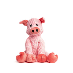 Fabdog Floppy Pig Dog Toy wide shot shows durable plush fun for small dogs.