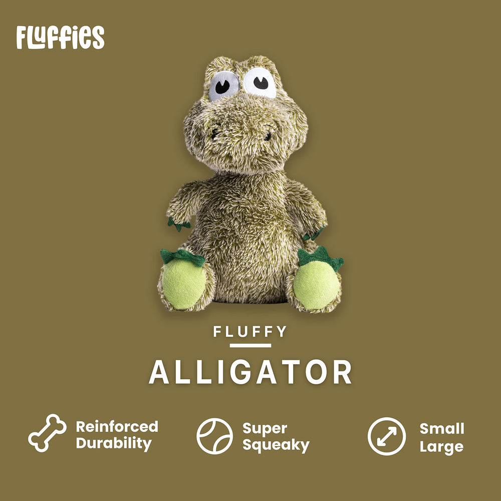 Fabdog Fluffies plush dog toy close-up shows soft exterior for gentle teething fun