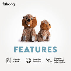 fabdog Fluffies raccoon toy squeak adds playful texture for curious pups