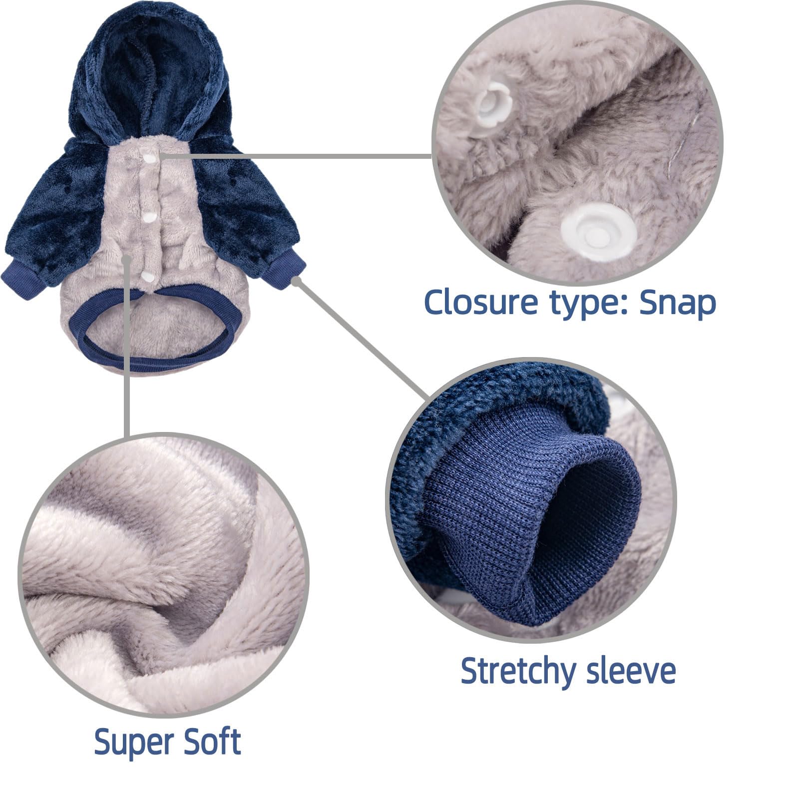FabriCastle small dog hooded sweater two-pack grey, versatile styling options.