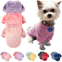FabriCastle dog sweater pink front view shows cozy warmth for small dogs