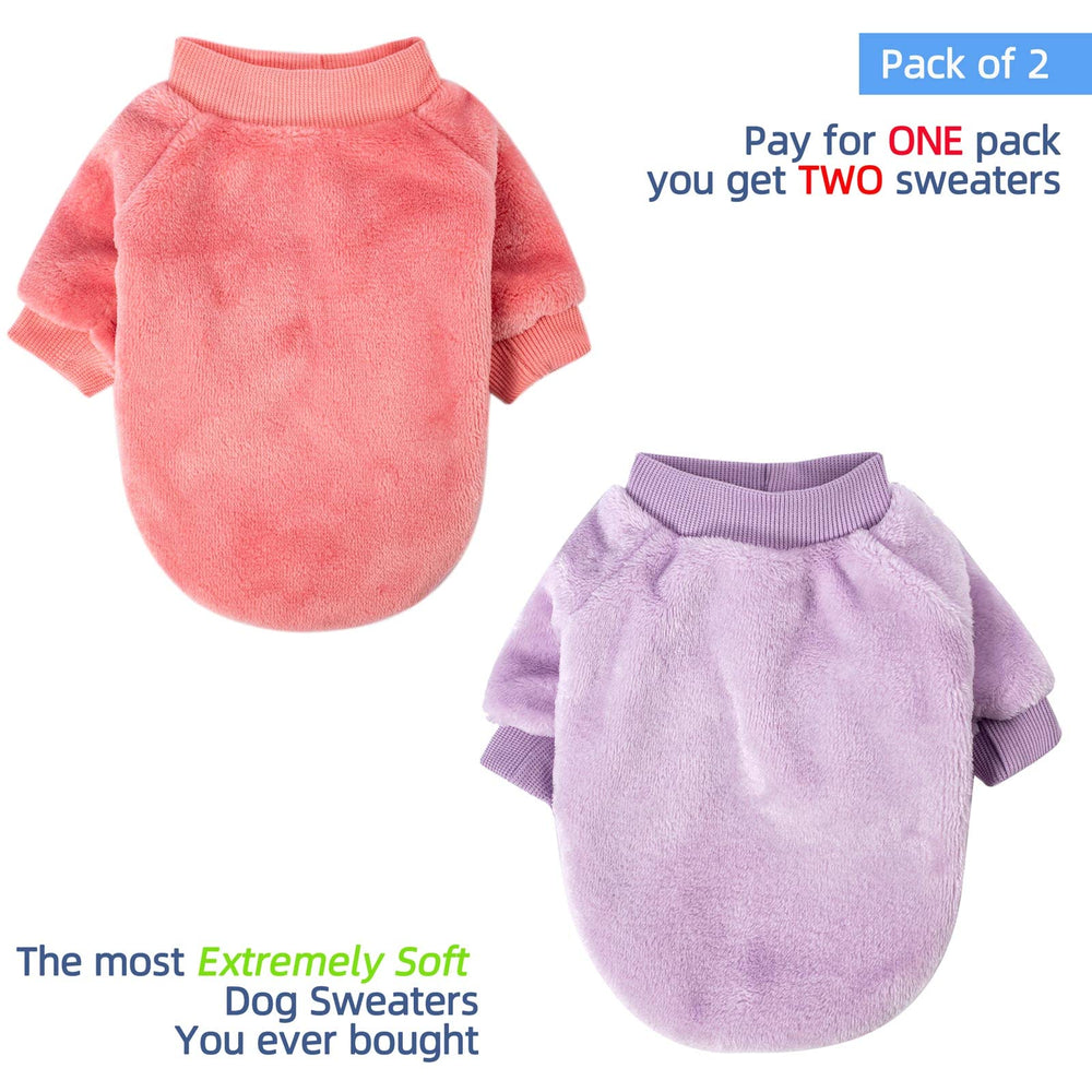FABRICASTLE light-purple dog sweater offers cozy comfort for tiny pets in cold days.