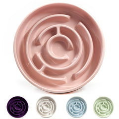 Facdiary ceramic slow feeder dog bowl pink reduces eating speed for calmer meals.
