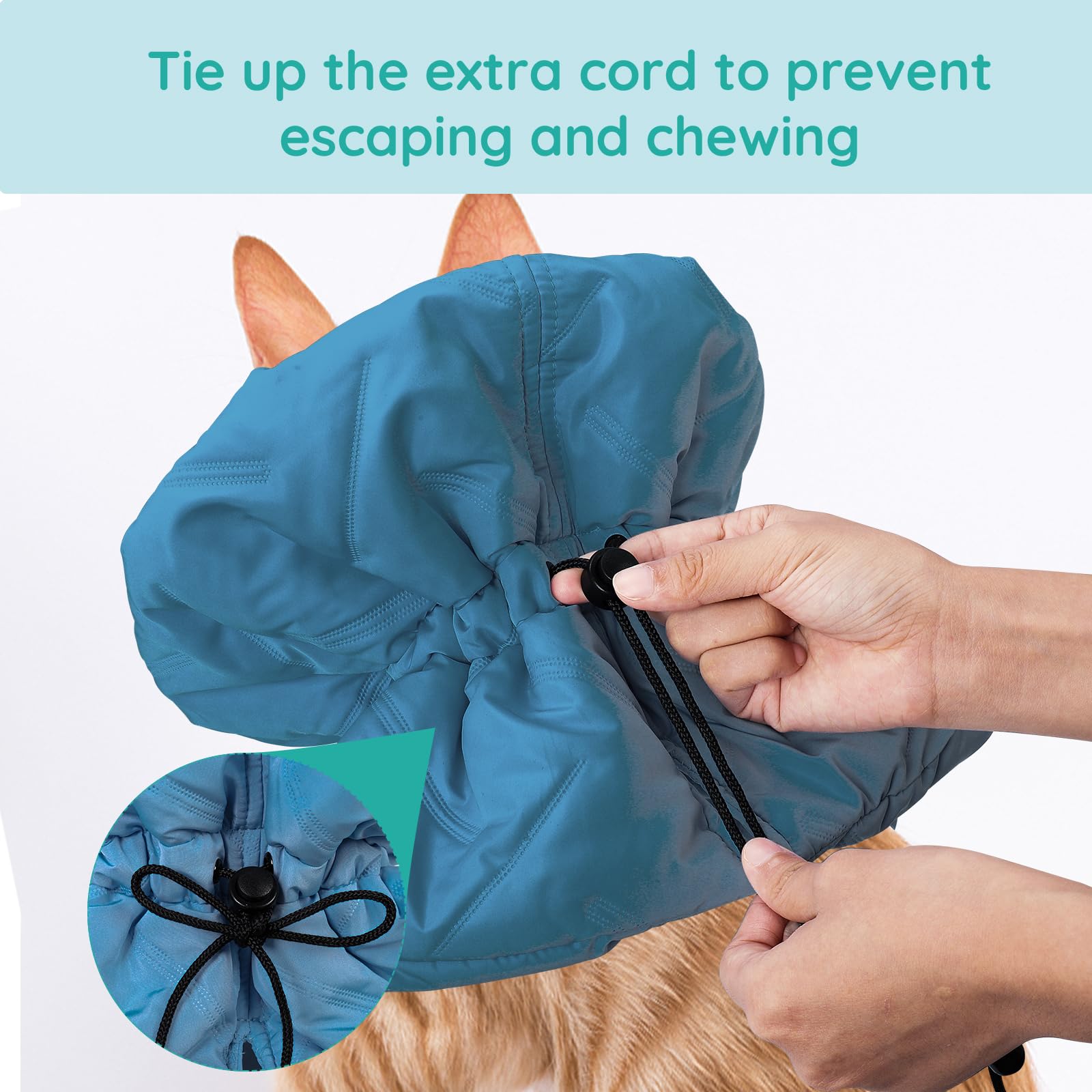 FACULX durable twill exterior on recovery collar for easy cleaning and daily wear.