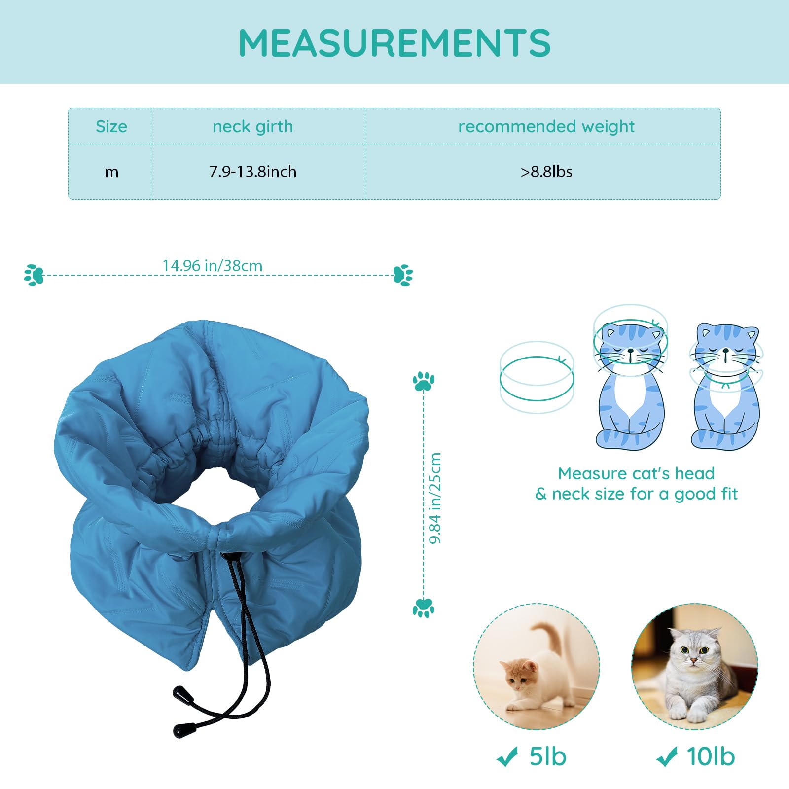 FACULX neck measurement guide shows how to size for a snug fit.