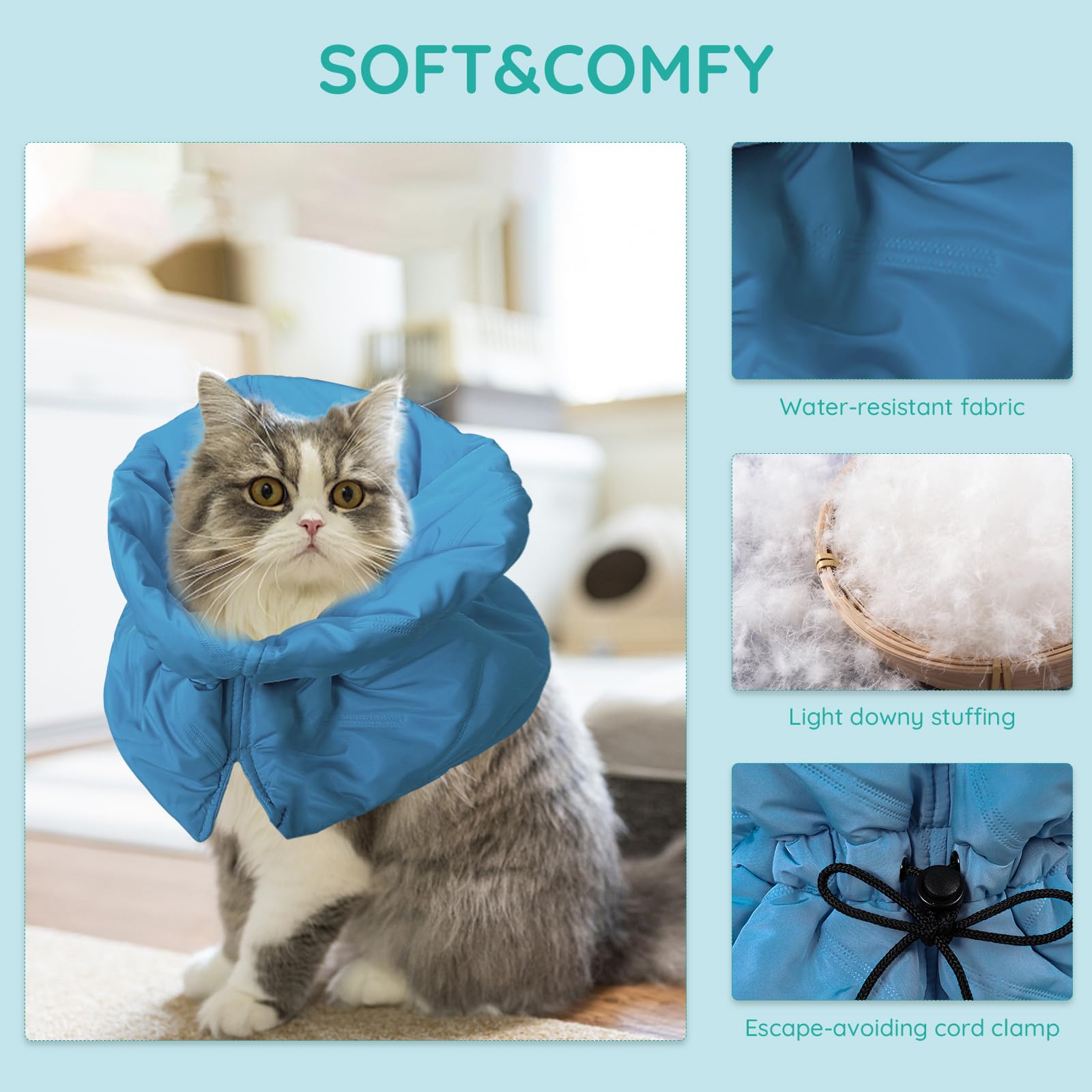 FACULX recovery collar with waterproof fasteners for quick on/off maintenance.