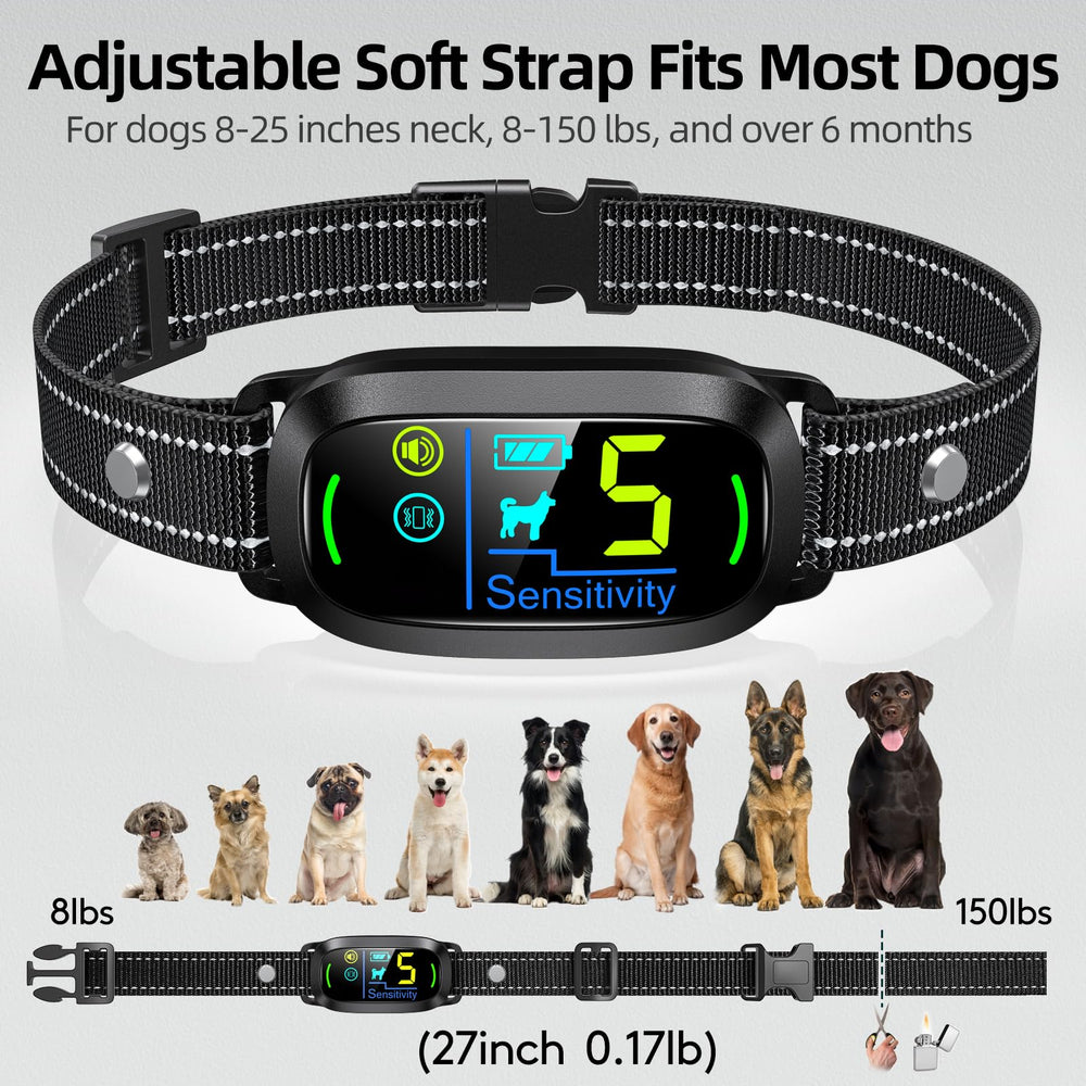 FAFAFROG bark collar digital display highlights status and battery for quick checks.