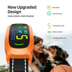 FAFAFROG dog bark collar side view highlights slim profile for comfortable wear