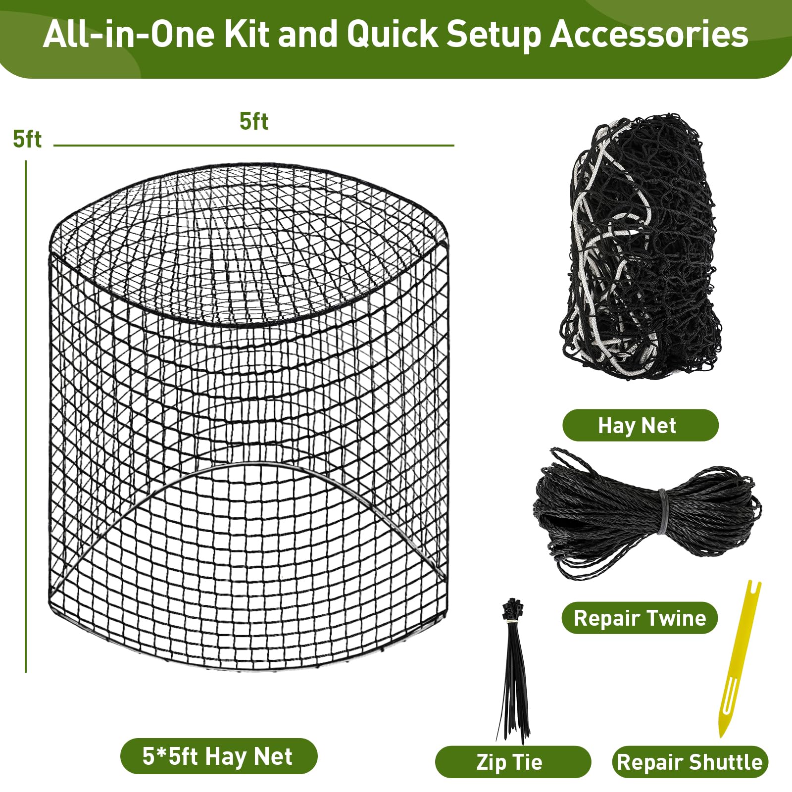 Fahnemt round bale hay net easy-load design speeds setup on bales.