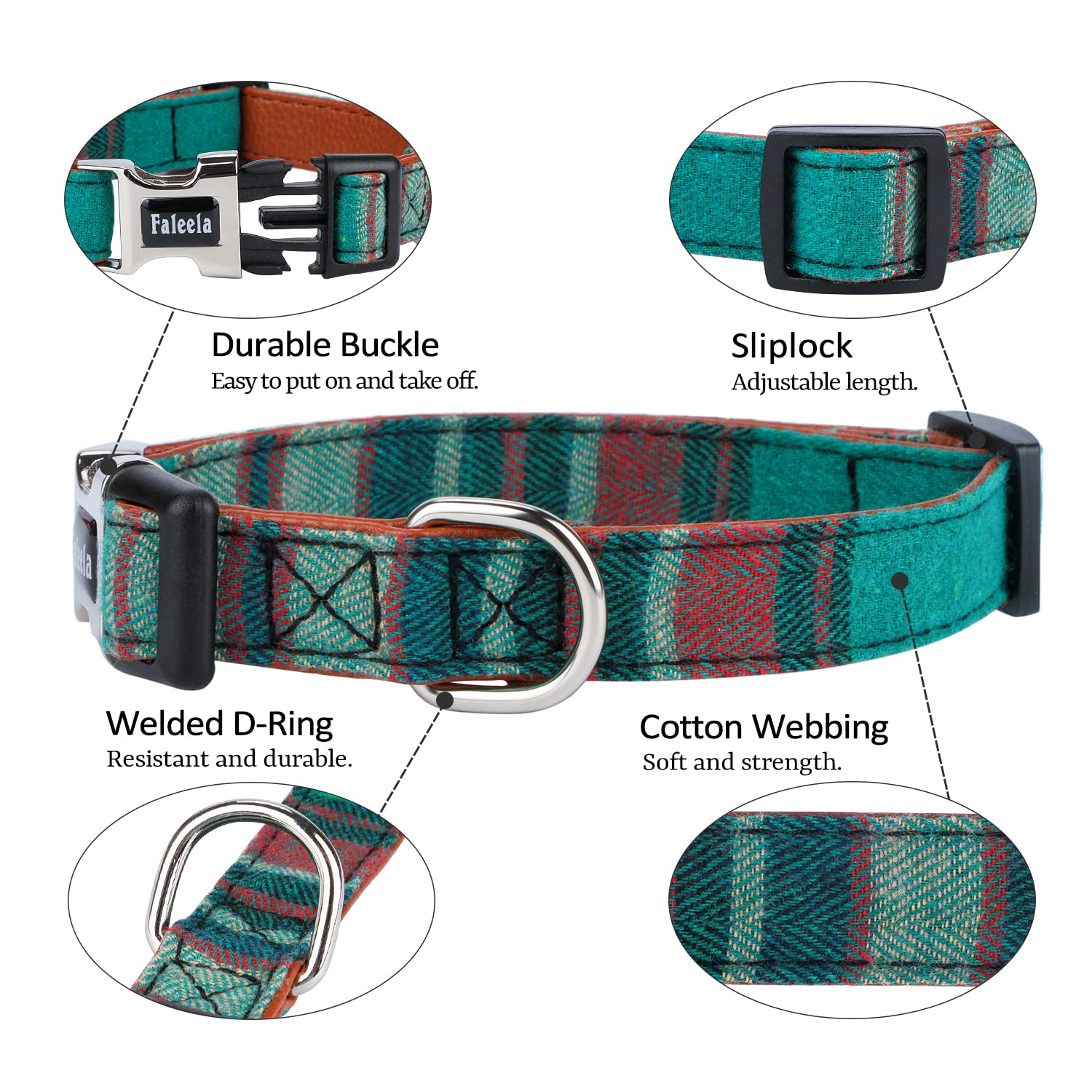 Faleela bowtie dog collar detail highlights hand-sewn bow.