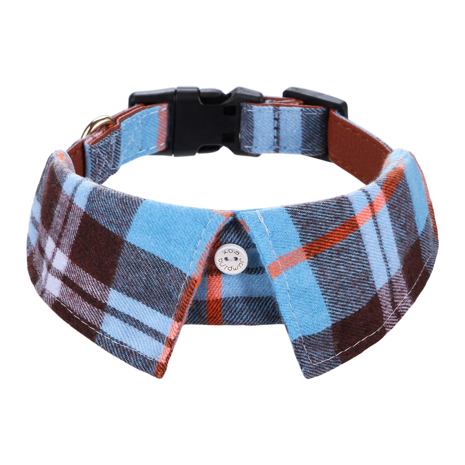 Faleela cotton plaid shirt collar front view boosts pet style and photo-worthy moments