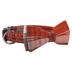 Faleela detachable bowtie collar orange allows easy change of look