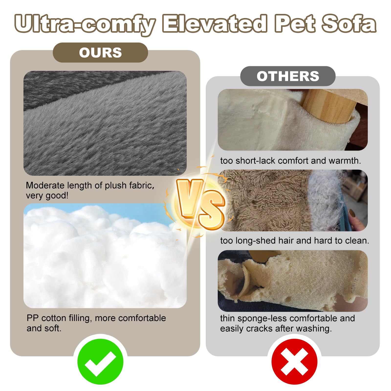 FAMIDGE elevated cat couch removable cover is machine washable for easy cleaning