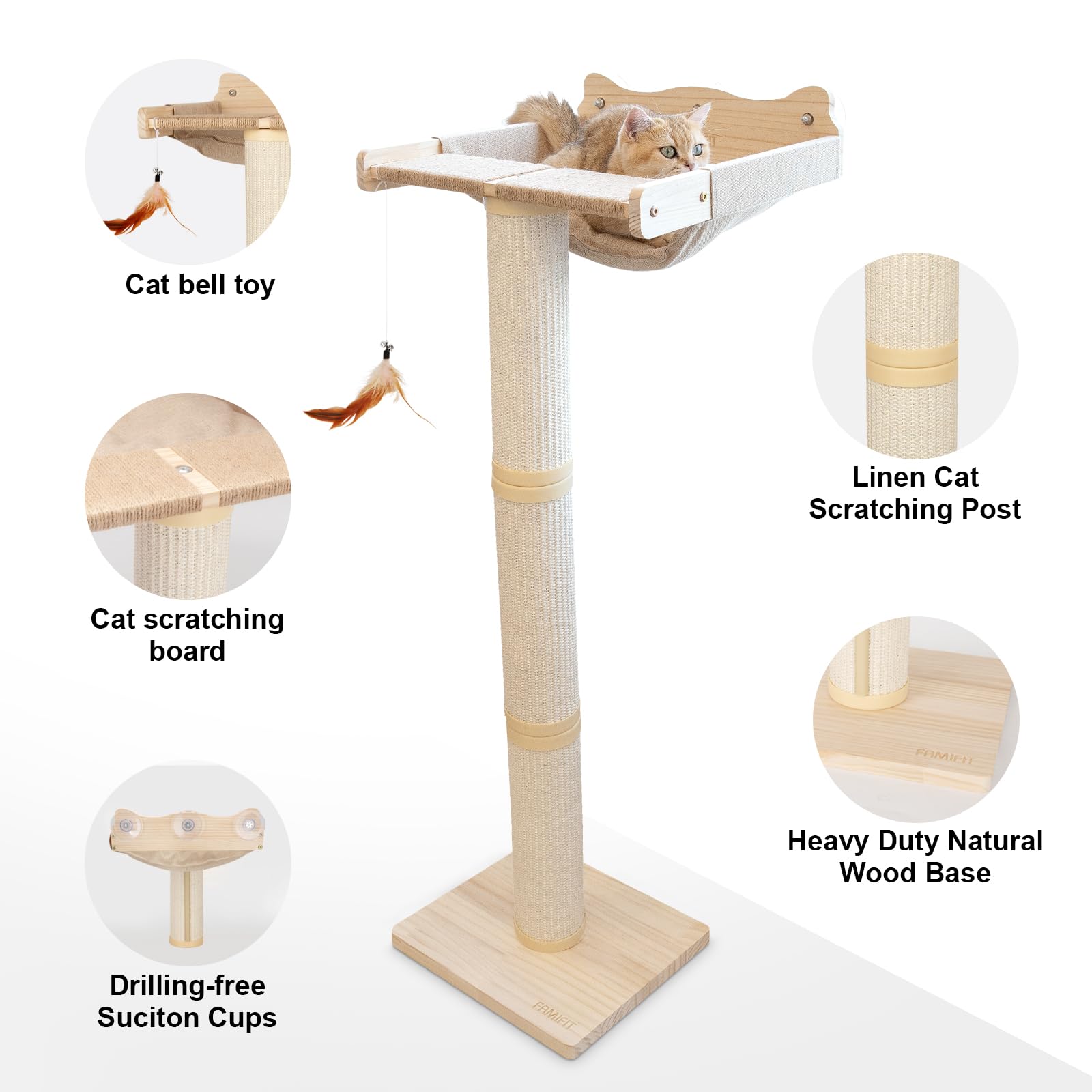 Famifit adjustable posts low, medium, high for customizable cat-height setups