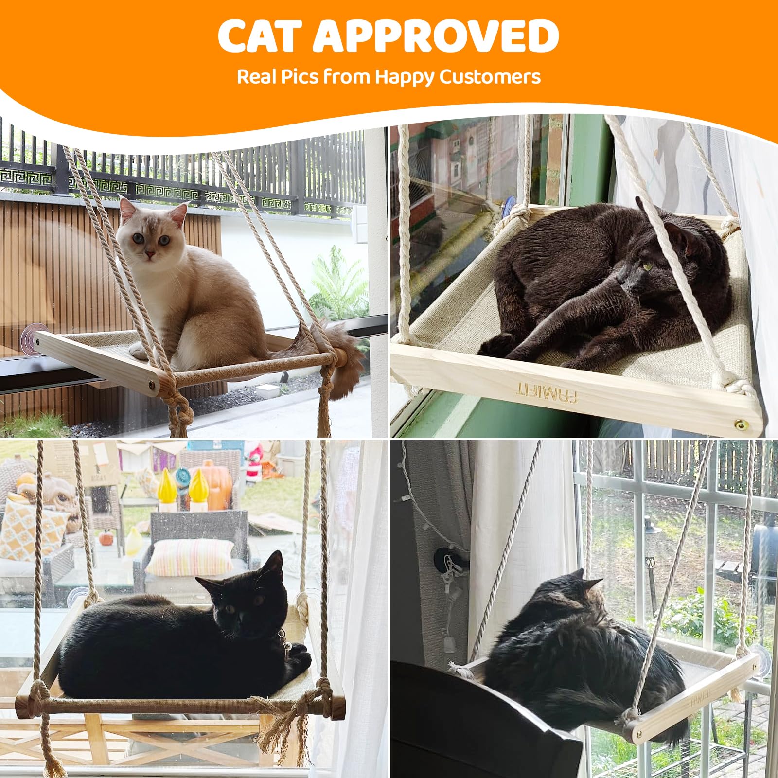 Famifit Cat Window Perch drilling-free design saves wall damage and setup time