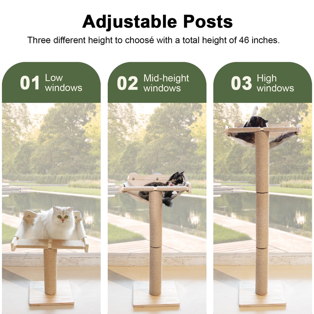 Famifit cat window perch wooden frame showcases durable construction for daily use.