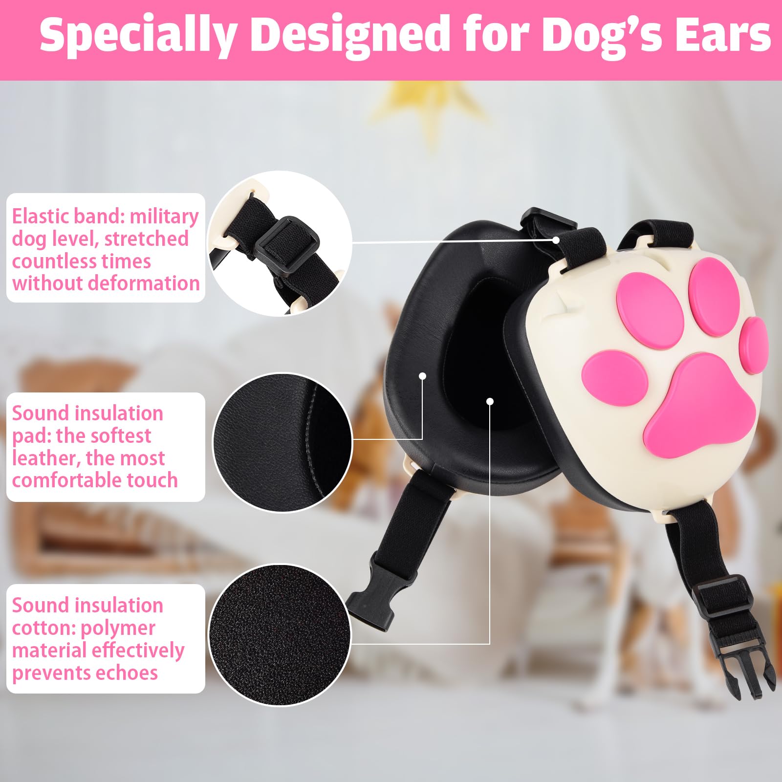 Famikako dog ear muffs side profile highlighting snug, secure fit