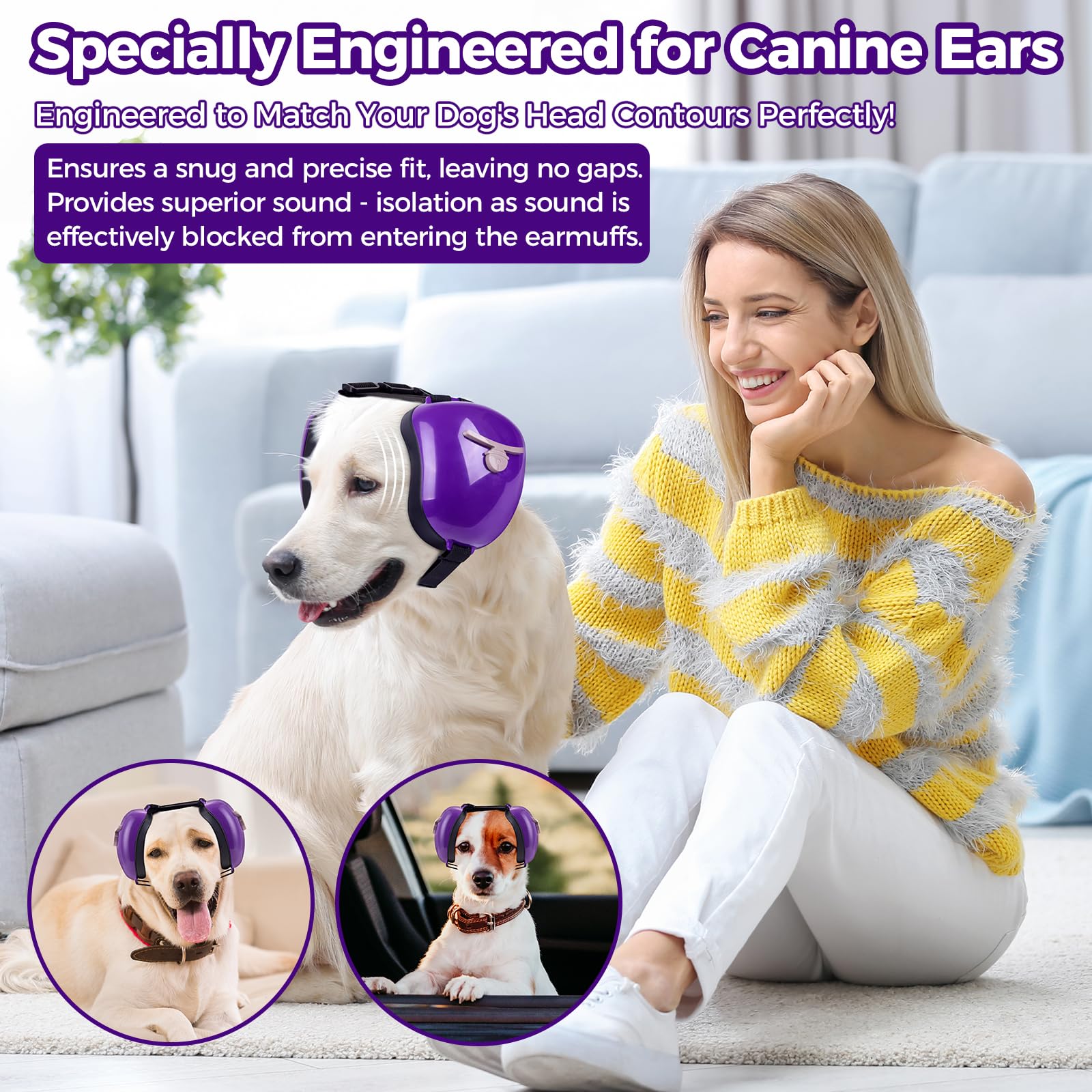 Famikako dog ear muffs bell accent closeup highlights stylish detail and protection.