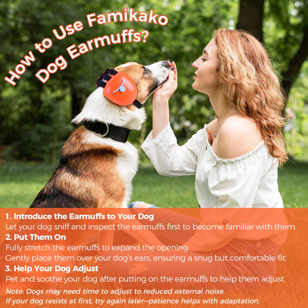 Famikako dog ear muffs orange color for easy visibility