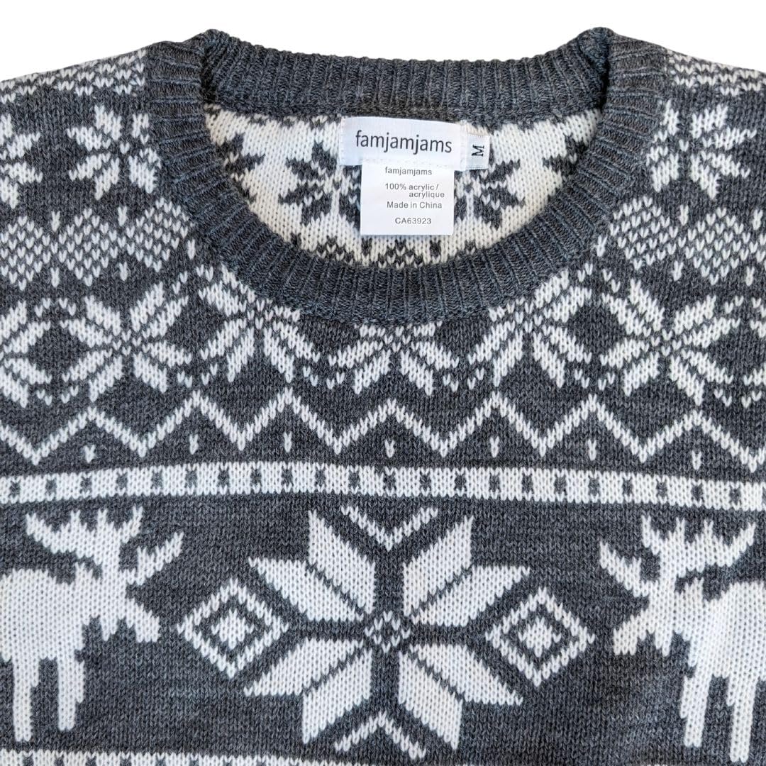 Famjamjams matching human sweater moose grey for cozy indoor wear